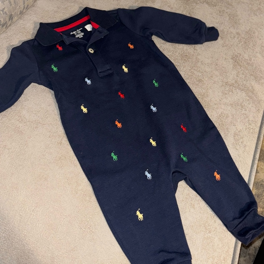 Ralph Lauren Polo Pony Soft Cotton Polo Coverall. 6 month size.